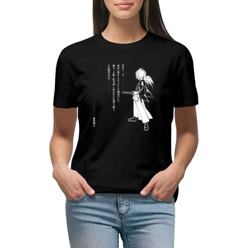 Himura Kenshin Meiji era Samurai x Battousai rurouni sakabatou Premium Women Ladies T-shirt