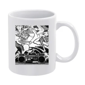 Hip Hip Ghetto Blaster Tshirt (All styles and colors available) White Mug