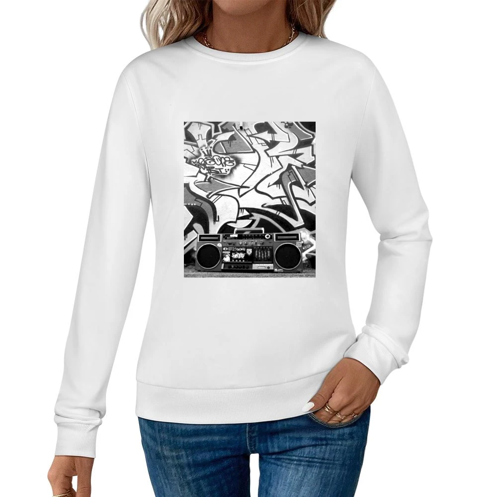 Hip Hip Ghetto Blaster Tshirt (All styles and colors available) Women Pullover Sweatshirt