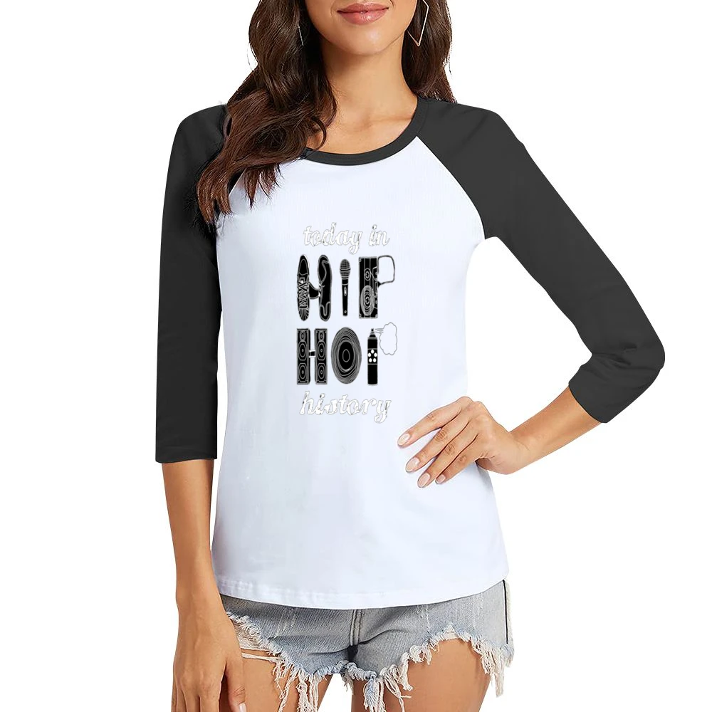 Hip Hop Culture Tshirt Women Ladies 3-4 Sleeve T-Shirt