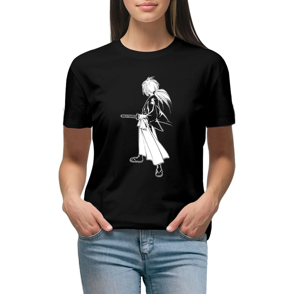 Hitokiri Battousai Himura Rurouni Kenshin Samurai x Premium Women Ladies T-shirt