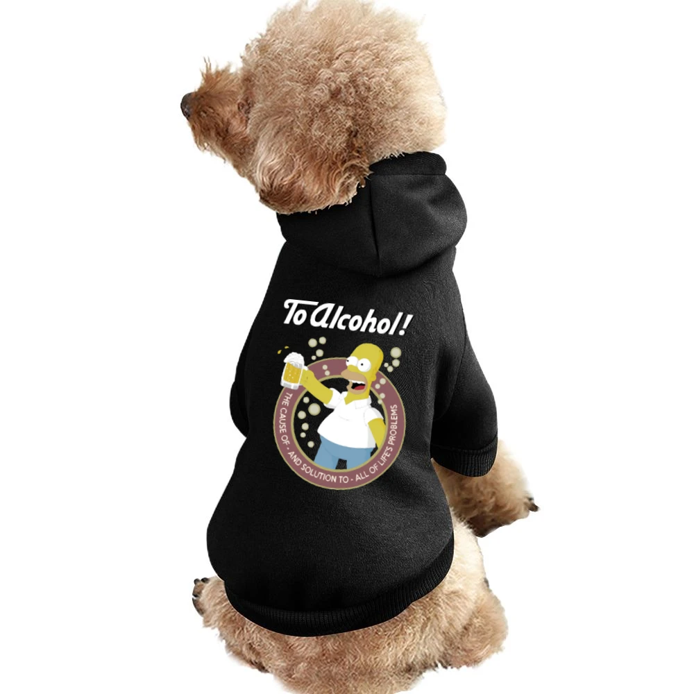Homer Simpson to Alcohol the cause of and solution to all of lifes pro Pet Apparel Clothes