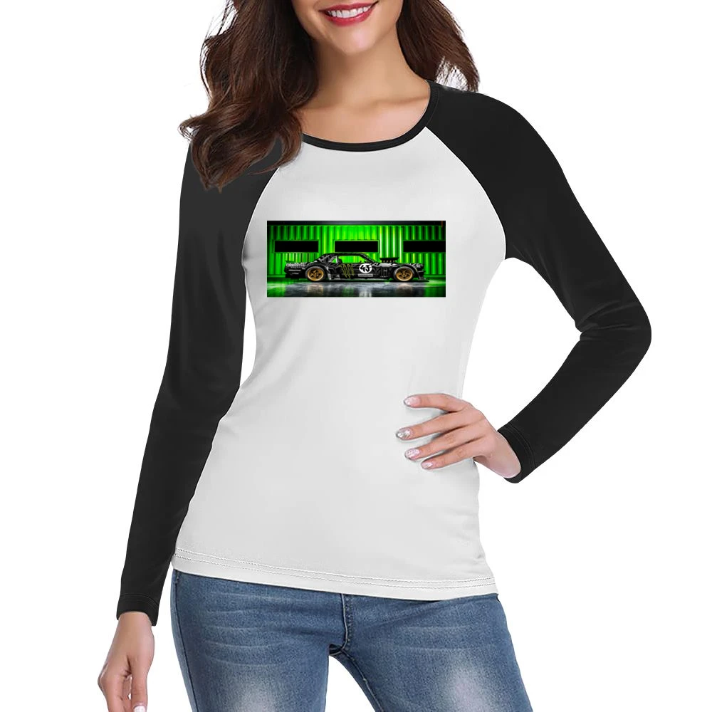 Hoonigan Mustang tshirt Women Ladies Long Sleeve T-Shirt