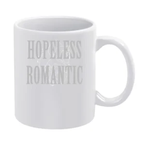 Hopeless Romantic Anatomical Heart Graphic Tee Shirt White Mug