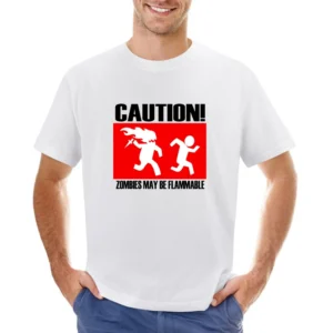 Hot zombies may be flammable funny sig Asian Size Men T-Shirt