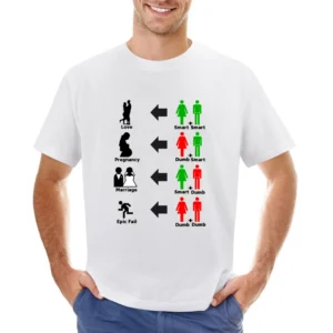 How relationship goes - funny smart dumb couple epic fail Asian Size Men T-Shirt