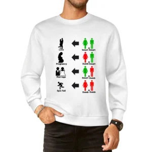 How relationship goes - funny smart dumb couple epic fail European Size Pullover Sweater