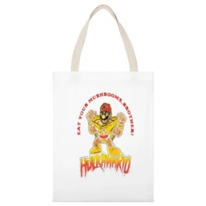 Hulkamario Tshirt White Canvas Tote Shopping Bag