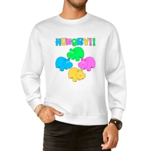 Hungry Hungry Hippos Funny Joke Retro 80s European Size Pullover Sweater