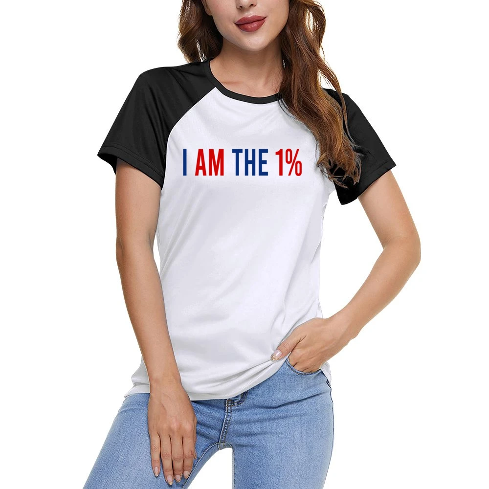 I Am The One Percent Funny Political Kid Rock Graphic Women Ladies Short Sleeve T-Shirt