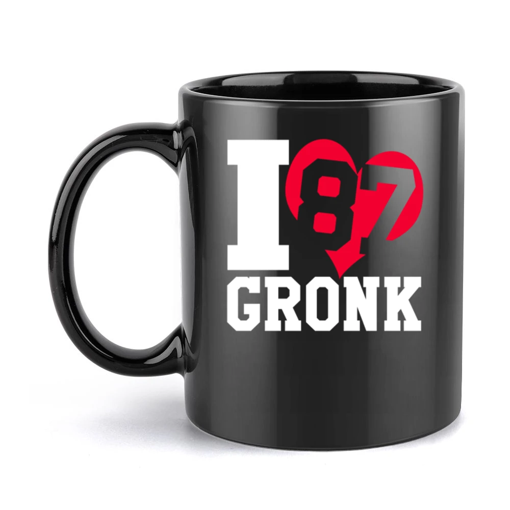 I Heart Love Gronk Fun Rob Gronkowski New England Football Graphic Fan Black Mug