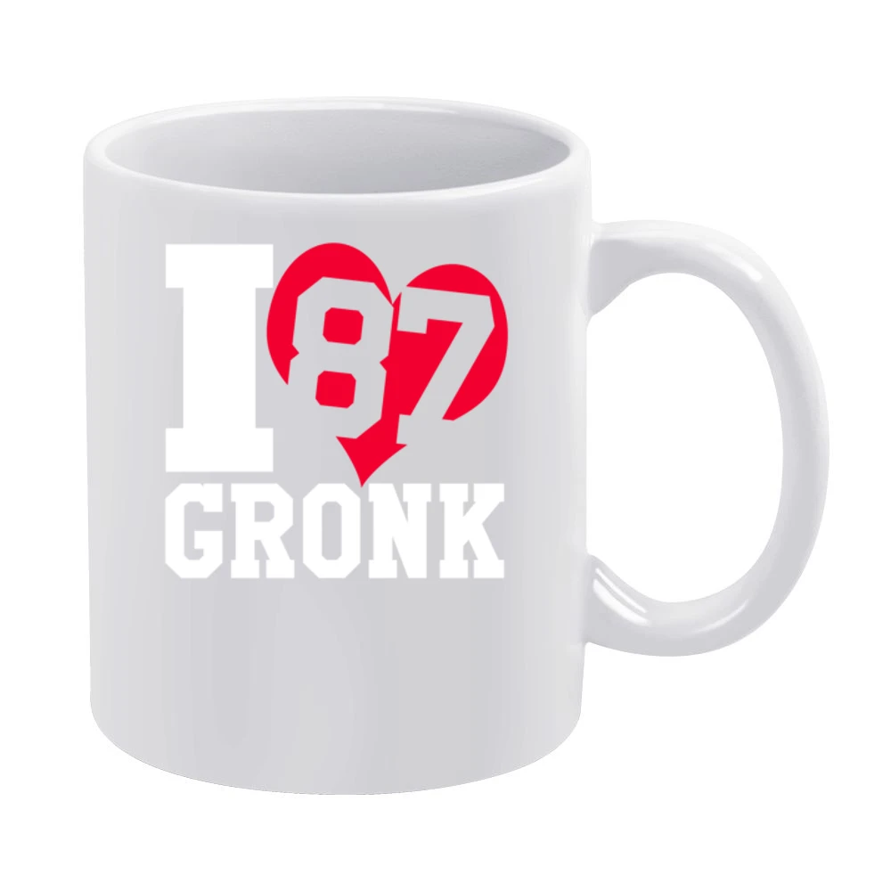 I Heart Love Gronk Fun Rob Gronkowski New England Football Graphic Fan White Mug