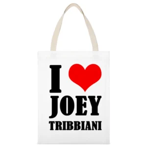 I Heart Love Joey Tribbiani Fun Friends Popular TV Show White Canvas Tote Shopping Bag
