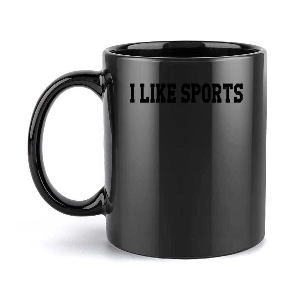 I Like Sports Fun Graphic Black Mug