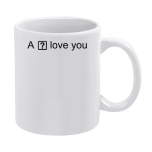 I Love You Ios Question Mark Box Iphone Autocorrect Error Tshirt White Mug