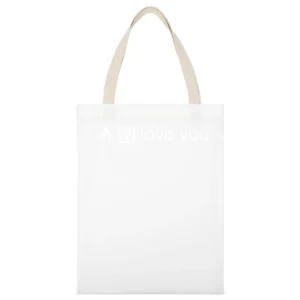 I Love You Ios Question Mark Box Iphone Autocorrect Glitch Funny Tshir White Canvas Tote Shopping Bag