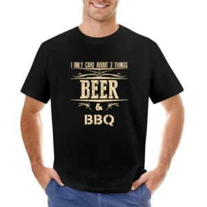 I Only Care About 2 Things Beer And Bbq Apron Asian Size Men T-Shirt