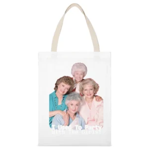 I Partied With The Golden Girls Funny Retro White Canvas Tote Shopping Bag