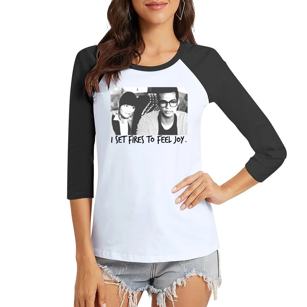 I Set Fires To Feel Joy Lilly And Donald Pitch Perfect Fun Movie T Shi Women Ladies 3-4 Sleeve T-Shirt