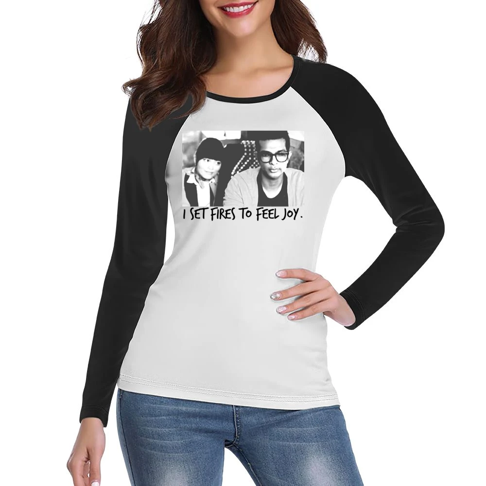 I Set Fires To Feel Joy Lilly And Donald Pitch Perfect Fun Movie T Shi Women Ladies Long Sleeve T-Shirt