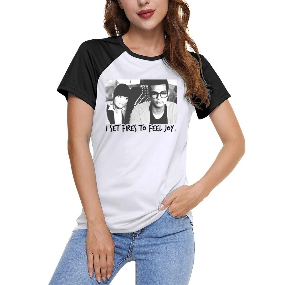 I Set Fires To Feel Joy Lilly And Donald Pitch Perfect Fun Movie T Shi Women Ladies Short Sleeve T-Shirt