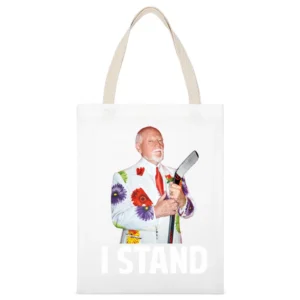 I Stand With Don Cherry Fired Hockey Broadcaster Canadian Legend T Shi White Canvas Tote Shopping Bag