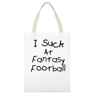 I Suck At Fantasy Football White Canvas Tote Shopping Bag