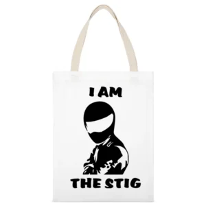 I am The Stig White Canvas Tote Shopping Bag