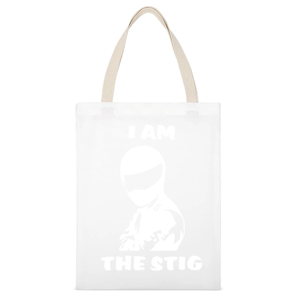 I am the Stig (white) White Canvas Tote Shopping Bag