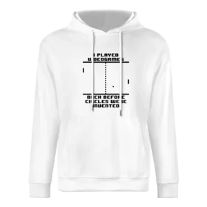 I played Video games back before circles were invented European Size Men Hoodie