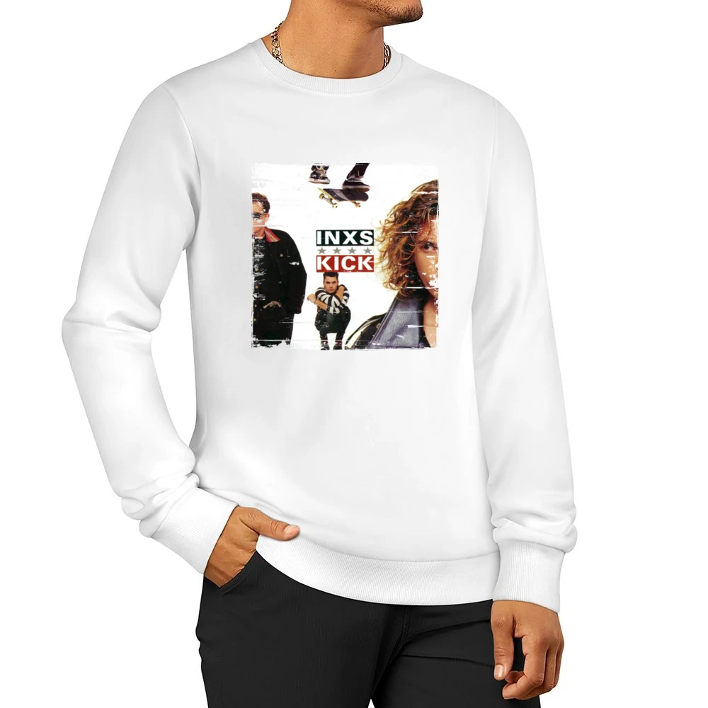 INXS Kick Album Cover Distressed Image Men Pullover Sweatshirt
