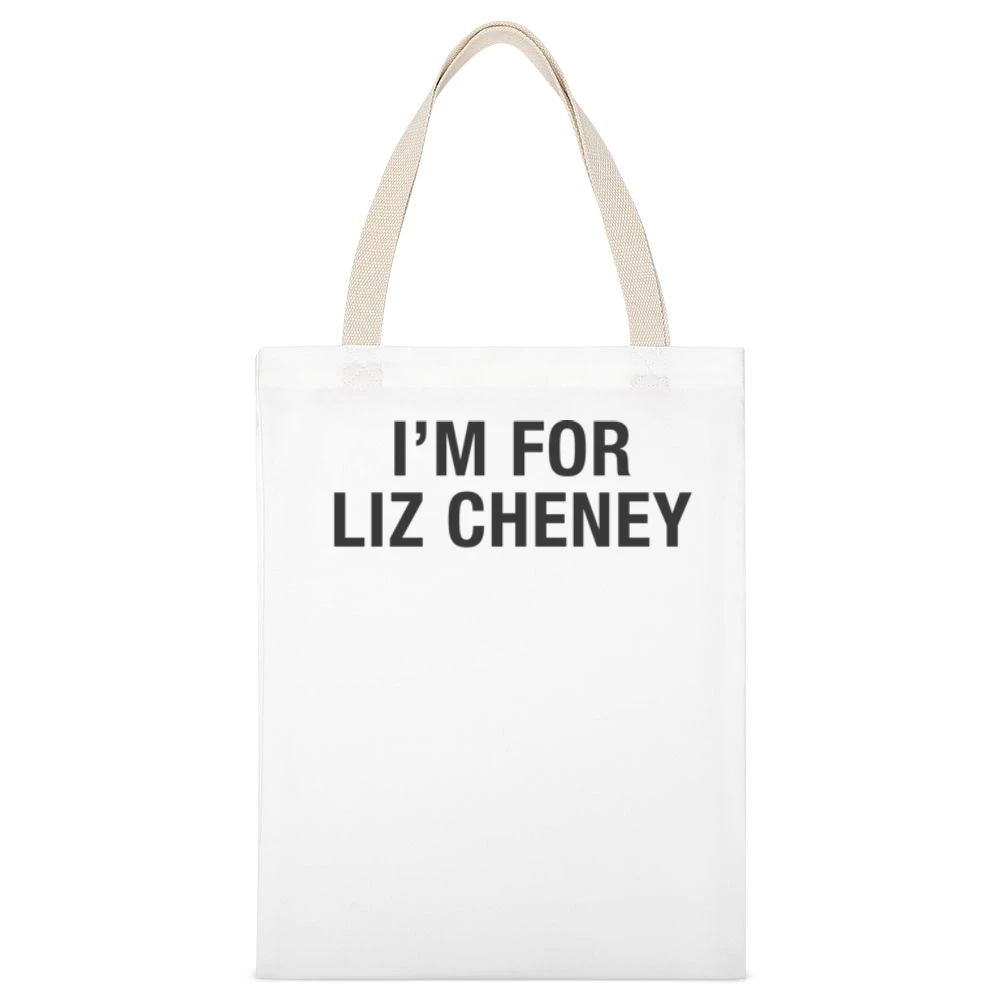 I'm For Liz Cheney As Seen On Kevin Costner White Canvas Tote Shopping Bag