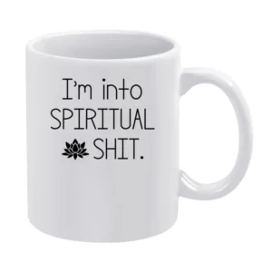 Im Into Spiritual Shit Funny Yogi Meditation Graphic Yoga Lotus Tee Sh White Mug