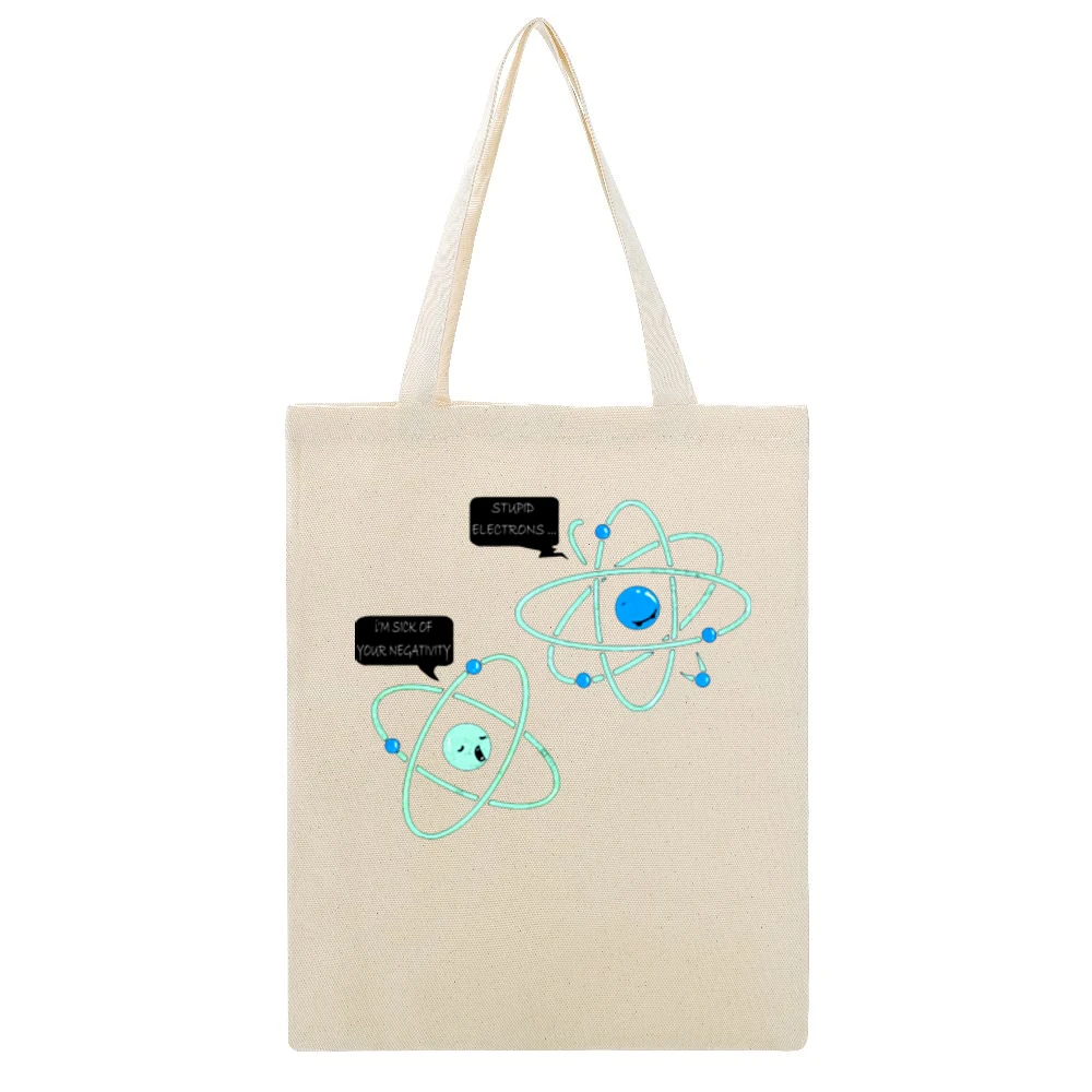 I'm Sick of your Negativity Beige Canvas Tote Shopping Bag