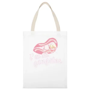 Im So Gangster White Canvas Tote Shopping Bag