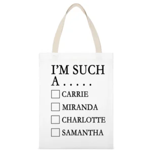 I'm Such A Fun Sex In The City Tee Shirt White Canvas Tote Shopping Bag