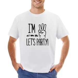 I'm Three Let's Party Children's Birthday Asian Size Men T-Shirt