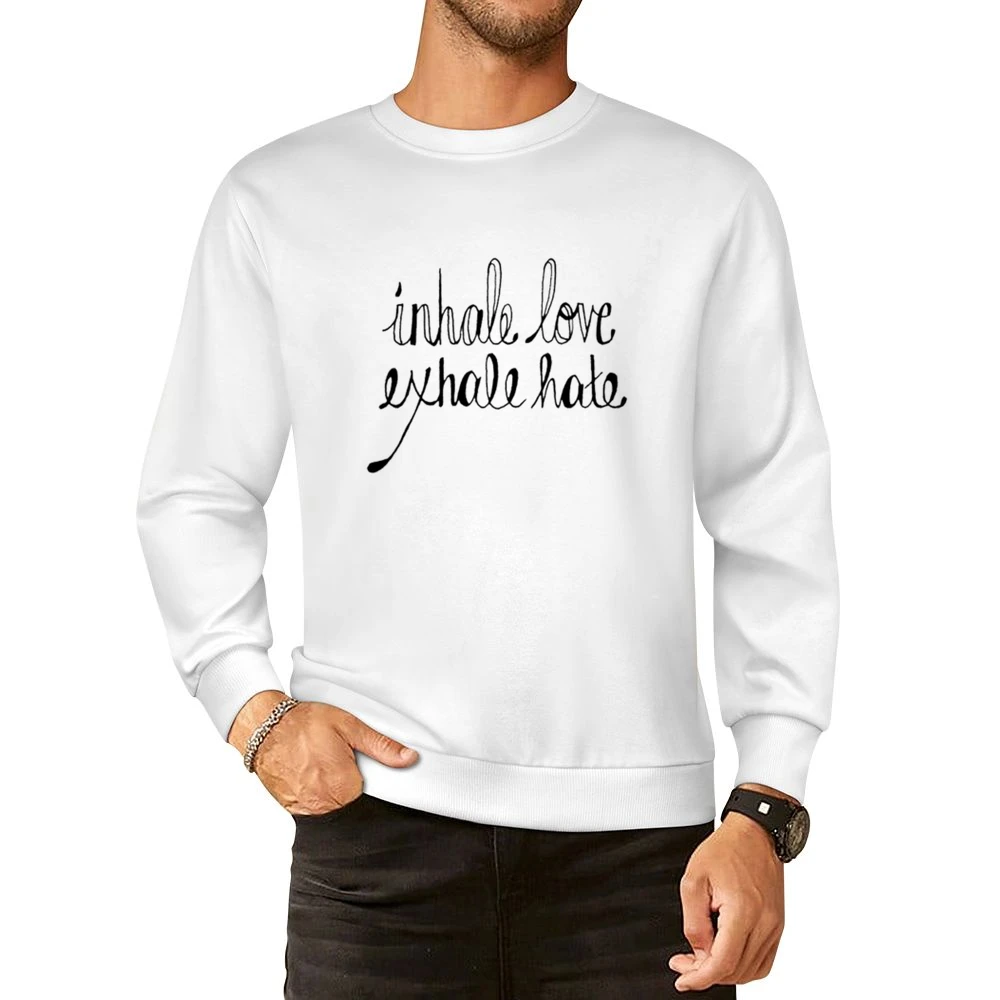 Inhale Love Exhale Hate Cool Popular Instagram Blog Graphic European Size Pullover Sweater