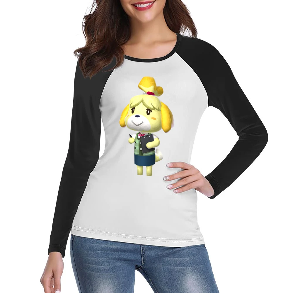 Isabelle From Animal Crossing Nintendo Character Video Game Fan T Shir Women Ladies Long Sleeve T-Shirt