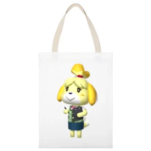 Isabelle From Animal Crossing Nintendo Video Game Fan White Canvas Tote Shopping Bag