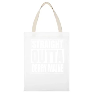 It Stephen King Straight Outta Derry Maine Tshirt White Canvas Tote Shopping Bag