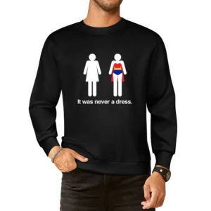It Was Never A Dress Fun Wonder Woman Female Icon Feminism European Size Pullover Sweater