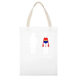 It Was Never A Dress Fun Wonder Woman Female Icon Feminism White Canvas Tote Shopping Bag
