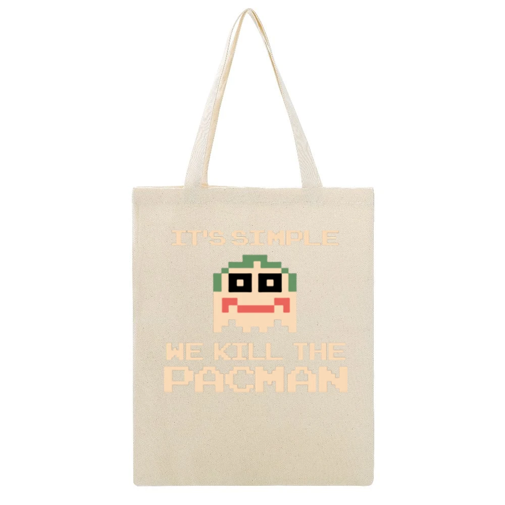 It's Simple Beige Canvas Tote Shopping Bag