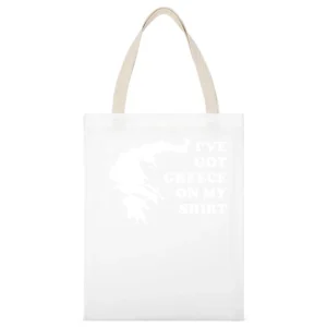 I've Got Greece On My Shirt Funny White Canvas Tote Shopping Bag
