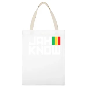 Jah Know Reggae White Canvas Tote Shopping Bag