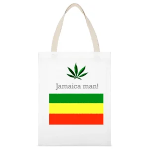 Jamaica Man White Canvas Tote Shopping Bag