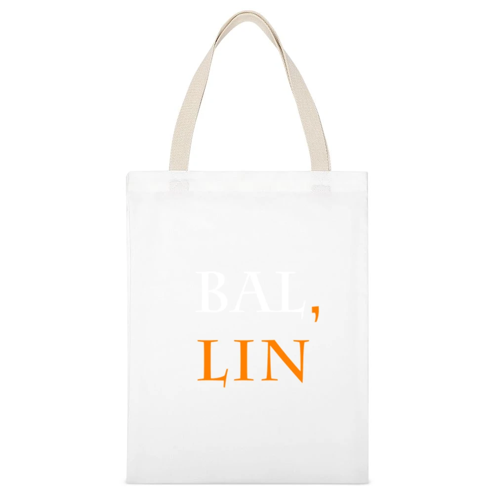 Jeremy Lin Basketball Tshirt White Canvas Tote Shopping Bag