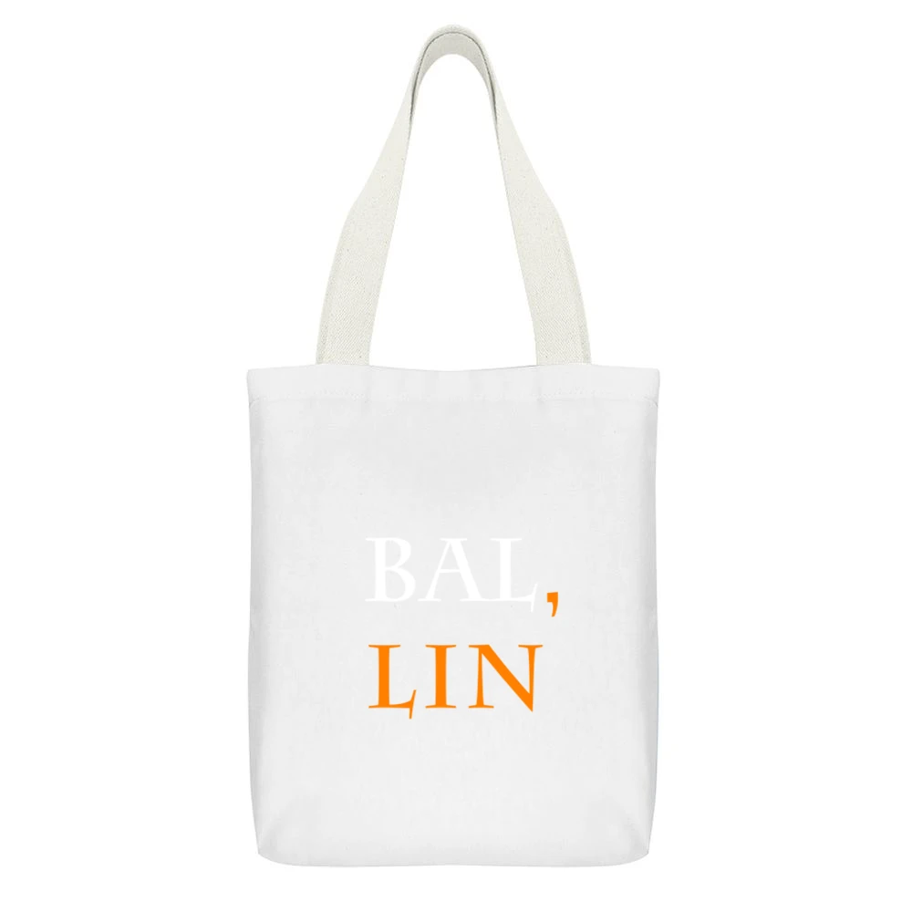 Jeremy Lin Basketball Tshirt White Canvas Tote Shopping Bag With Interior Pocket