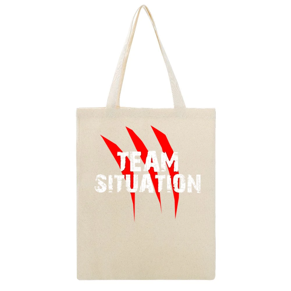 Jersey Shore Team Situation Beige Canvas Tote Shopping Bag